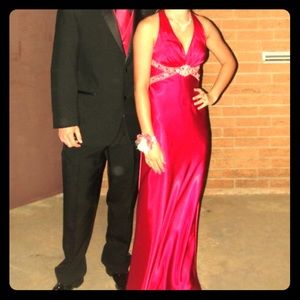 Hot pink prom dress